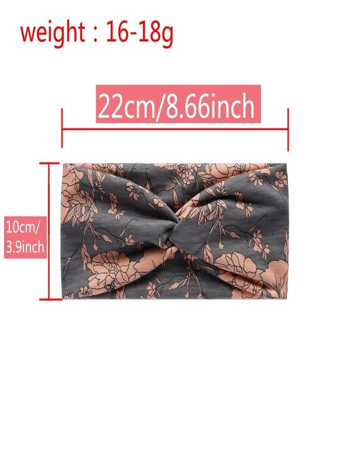 Labriciyon Pink Vintage Headbands for Women Headband Band Hair Women Headband Bandana Print Head Elastic Wrap Headband Hair Accessories` - Image 5